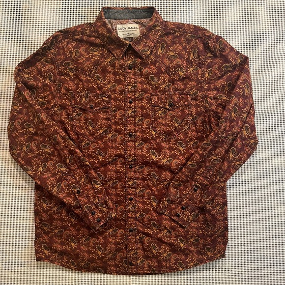 Cody James Other - VTG Cody James Country Western Long Sleeve Paisley Pearl Snap Shirt L EUC